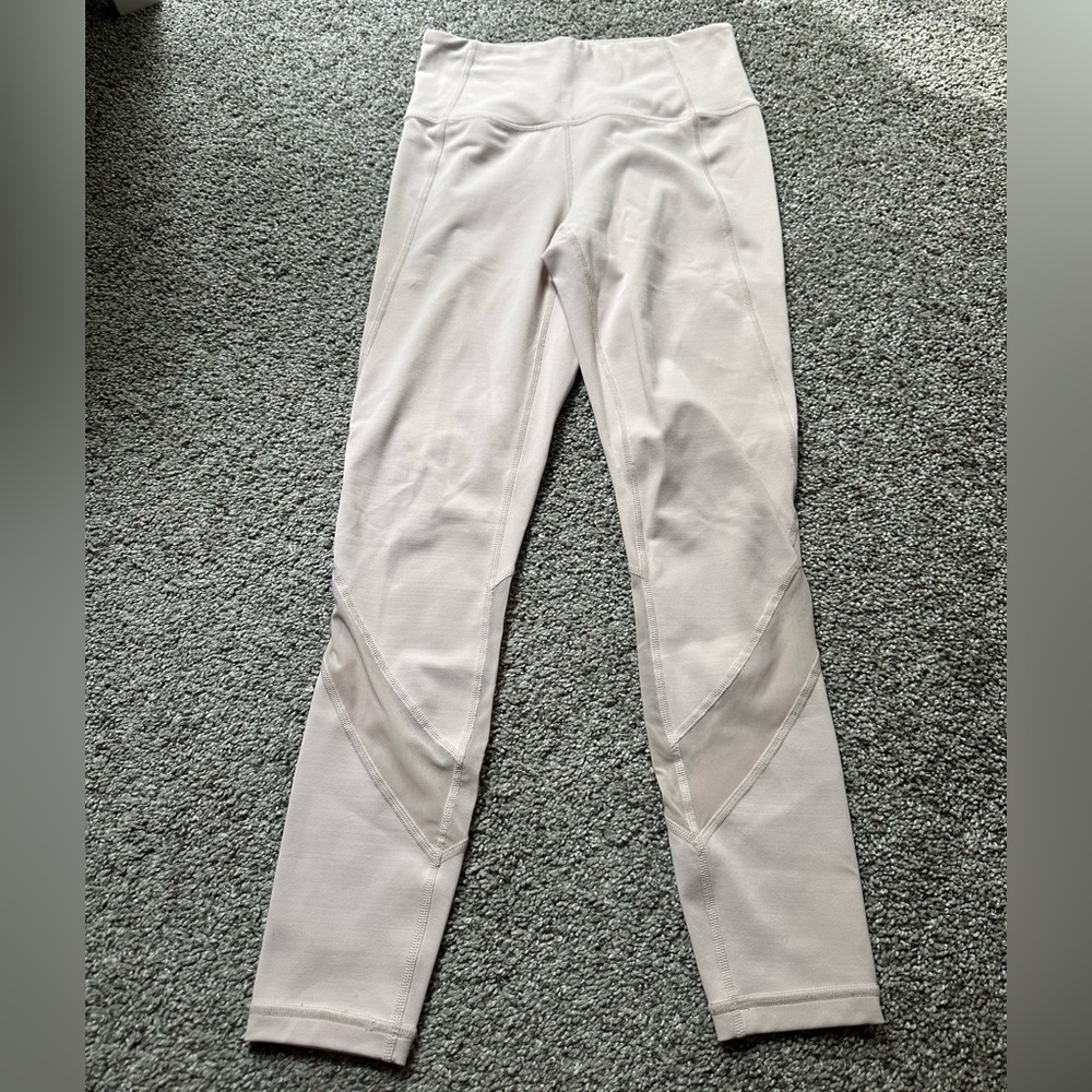 Athleta Pale Pink Leggings with Mesh